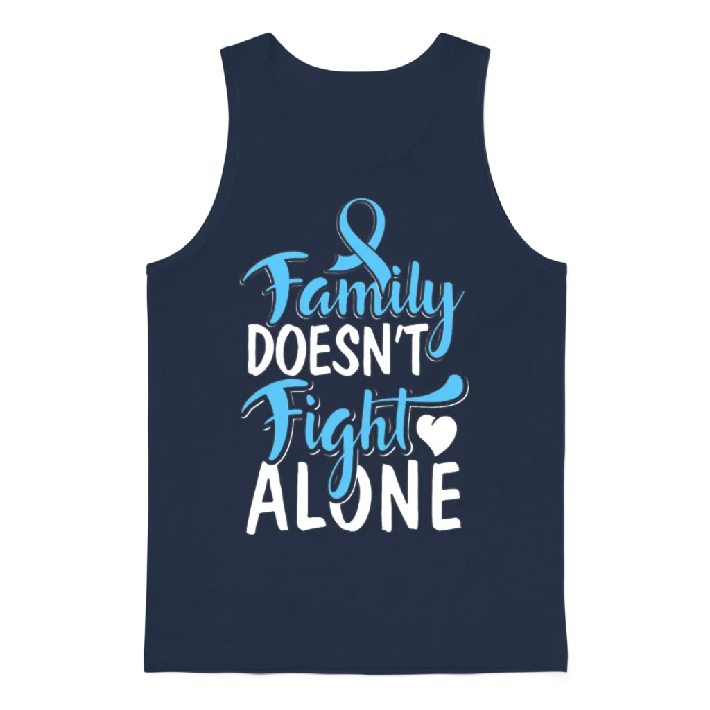 Prostate Cancer Awareness Family Ribbon Quote Unisex Tank Top - Navy