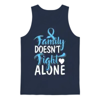 Prostate Cancer Awareness Family Ribbon Quote Unisex Tank Top - Navy – 1