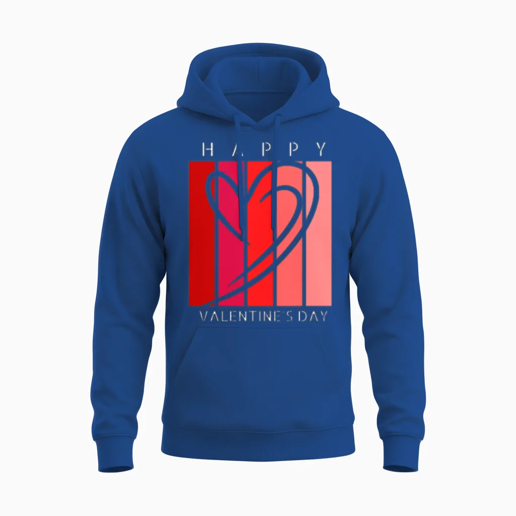 Happy Valentine's Day Retro Unisex Hoodie in Royal