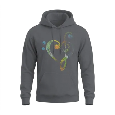 Musical Instrument Musical Note Unisex Hoodie - Charcoal
