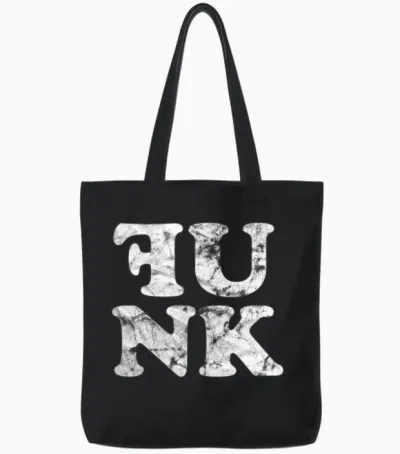 Funk Music Retro Tote Bags - Black