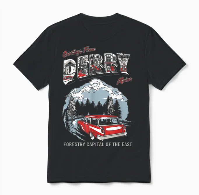 It: Welcome to Derry Greetings Tourist Horror Tv Show Unisex T-Shirt in Black