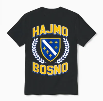 Hajmo Bosno Bosnische Flagge Bosnien Bih Bosna I Herzegovina Unisex T-Shirt - Black