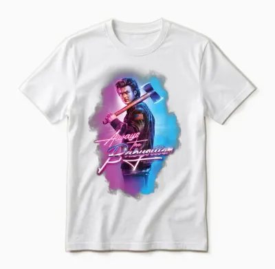 Stranger Things : Steve Harrington Is Still the Babysitter T-Shirt, Black, S Unisex T-Shirt - White