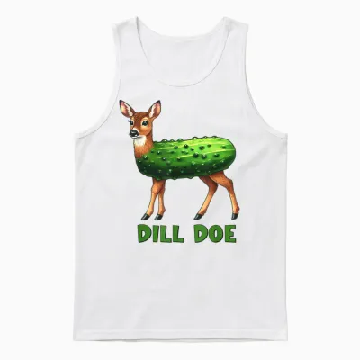 Dill Doe Funny Adult Humor Inappropriate Pickle Women Unisex Tank Top - White