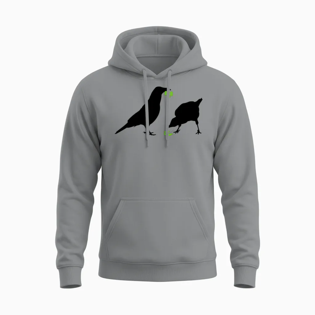 Saint Patrick's Day Kelly Green Shamrock Crows Unisex Hoodie in Sport Grey