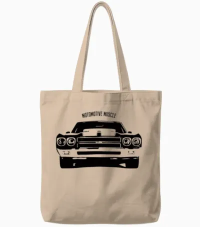 Vintage Classic Muscle Car Tote Bags - Natural