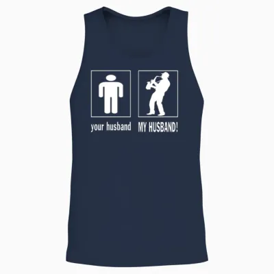 Saxophone Player - My Husband Unisex Tank Top - Navy