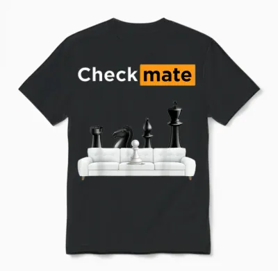 Lustige Pawnografie Checkmate Schach Meme Herren Damen Unisex T-Shirt - Black