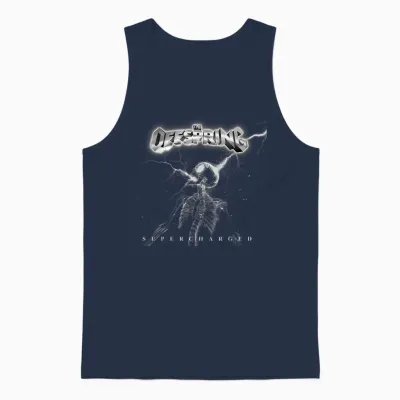 The Offspring Logo (silver) T-Shirt, Black, S Unisex Tank Top - Navy
