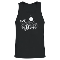 Go Offline Hiking Nature — & Outdoors Unisex Tank Top - Black – 2