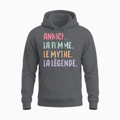 Femme Copine Humour Cadeau Personnalisé Prénom Annick Unisex Hoodie - Charcoal