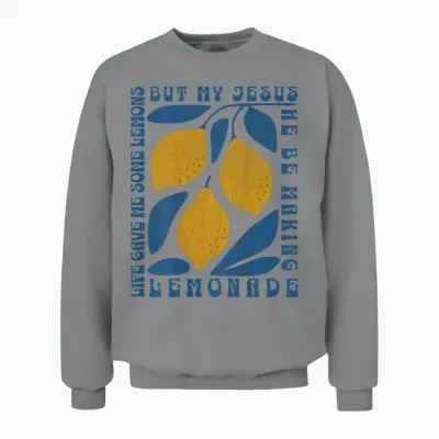 Life Gave Me Some Lemons Jesus Limonade Vieilli Sur Le Dos Unisex Sweatshirt - Sport Grey