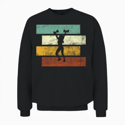 Fitness Girl Retro Unisex Sweatshirt - Black