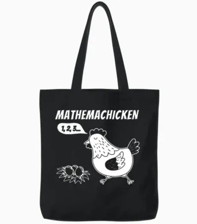 Mathemachicken Funny Math Tote Bags - Black