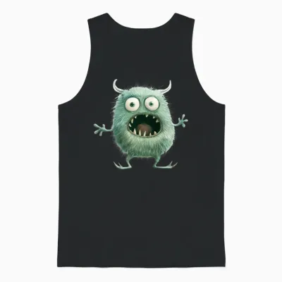 Funny Monster Unisex Tank Top - Black