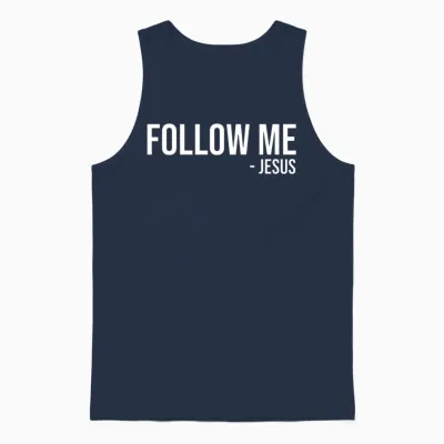 Follow Jesus Unisex Tank Top - Navy