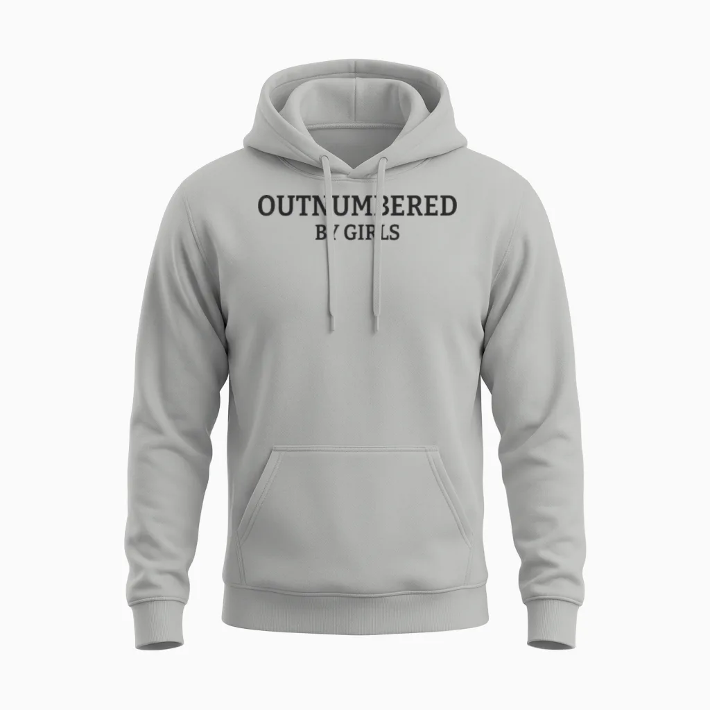 Outnumbered by Girls Funny Parenting Unisex Hoodie in Ash