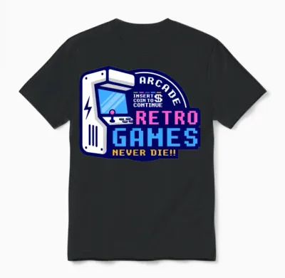 Retro Gaming Never Dies Unisex T-Shirt - Black