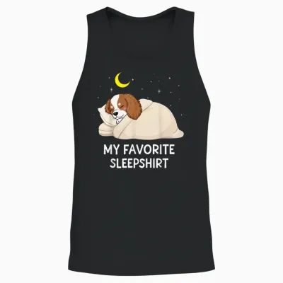 Chemise De Nuit Préférée Cavalier King Charles Spaniel Unisex Tank Top - Black