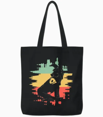 Cool Retro Donkey Tote Bags - Black