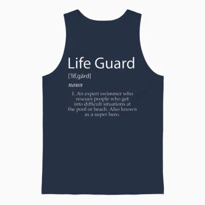 Lifeguard Definition: Expert Swimmer Super Hero Lifeguarding Unisex Tank Top - Navy