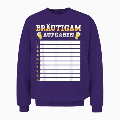 Bräutigam Jga Aufgaben Checkliste – Junggesellenabschied Diy Unisex Sweatshirt - Purple