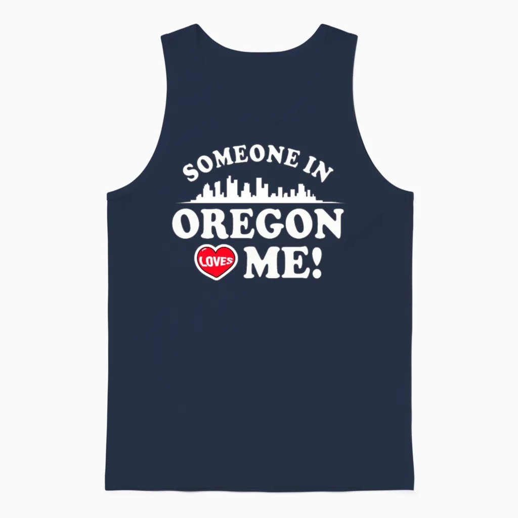 Someone in Oregon Loves Me Unisex Tank Top in Navy