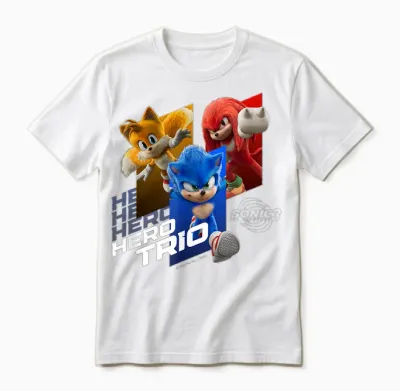 Sonic the Hedgehog 3 - "hero Trio Unisex T-Shirt - White