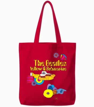 The Beatles Yellow Submarine – T-Shirt Patches Tote Bags - Red