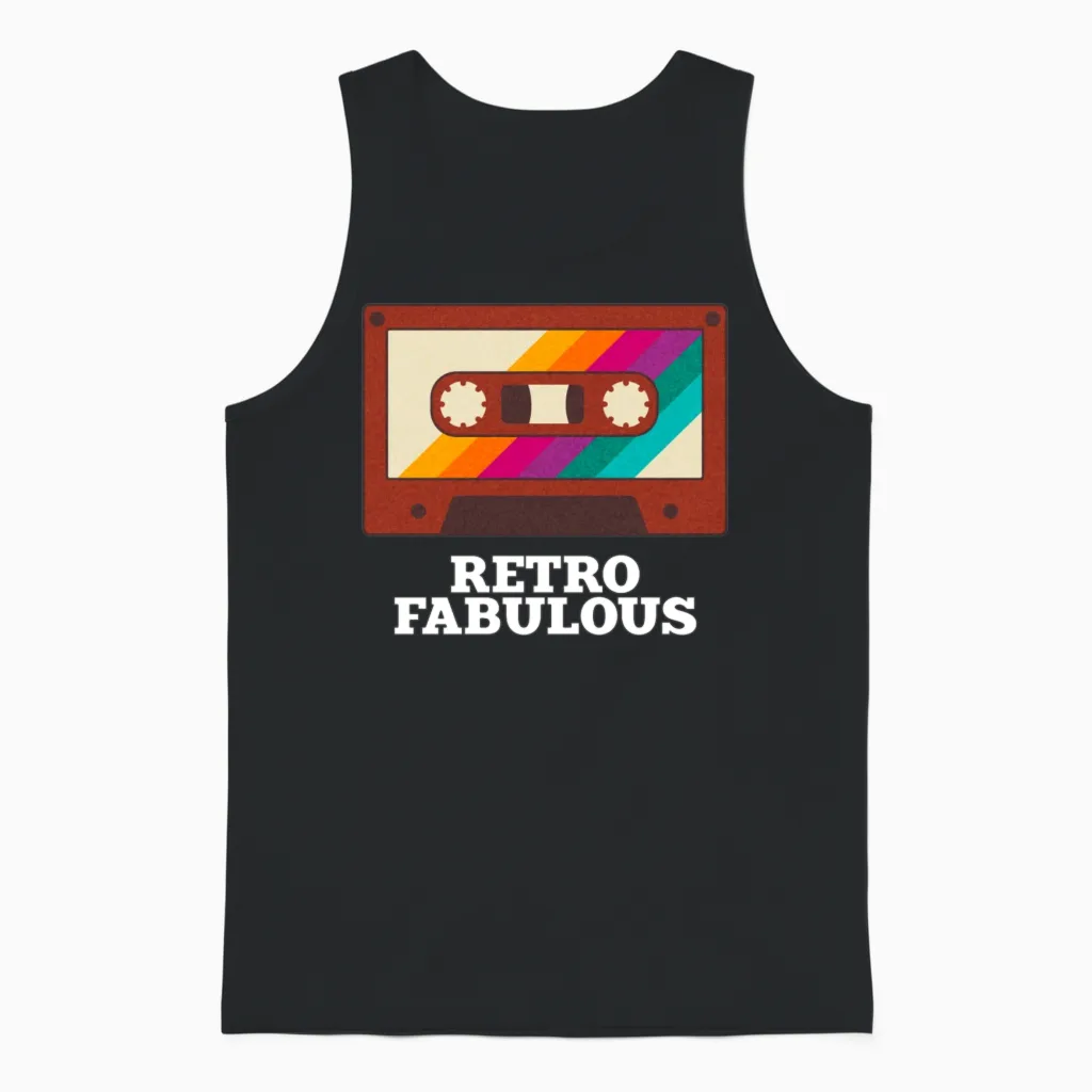 Retro Unisex Tank Top in Black