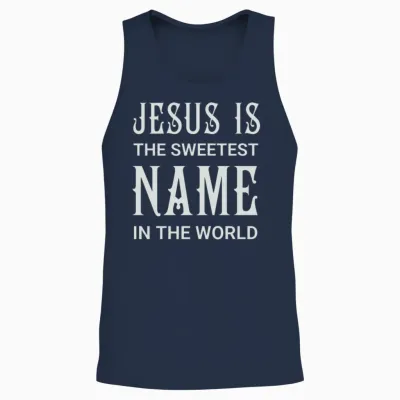 Jesus Is the Sweetest Name Unisex Tank Top - Navy