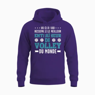The Best Volleyball Coach Funny Volleyball Coach Unisex Hoodie - Purple