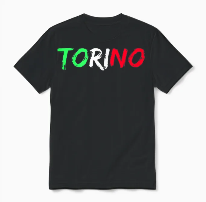 Drapeau De La Ville Italienne De Turin Unisex T-Shirt in Black