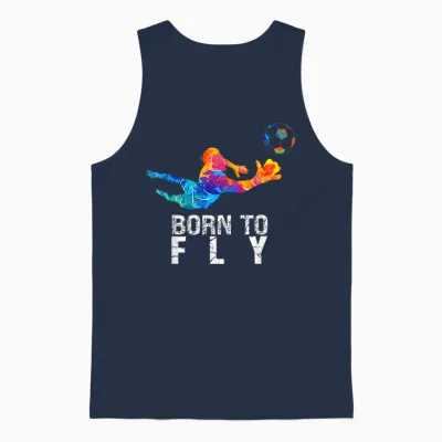 Born to Fly Torwart Fußball Lustige Torhüter Unisex Tank Top - Navy