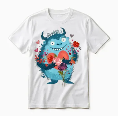 Cute Funny Monster Unisex T-Shirt - White