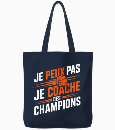 Entraîneur Je Peux Pas Je Coache Des Champions Coach Basket Tote Bags - Navy