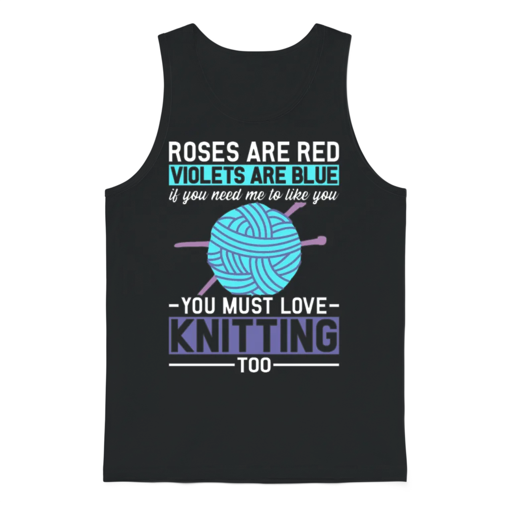 Funny Knit Lover Knitting Knitter Unisex Tank Top - Black