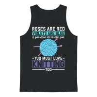 Funny Knit Lover Knitting Knitter Unisex Tank Top - Black – 1
