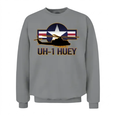 Uh-1 Huey Helicopter Unisex Sweatshirt - Sport Grey