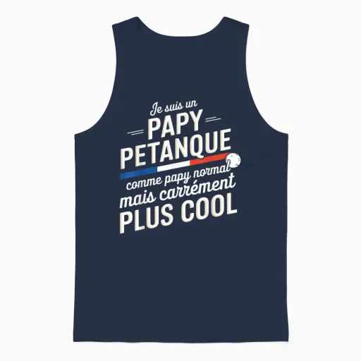 Je Suis Un Papy Pétanque Carrément Plus Cool Citation Drôle Unisex Tank Top in Navy