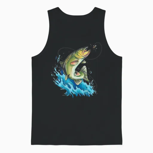 Fishing Fishing Fish Hobby Unisex Tank Top in Black