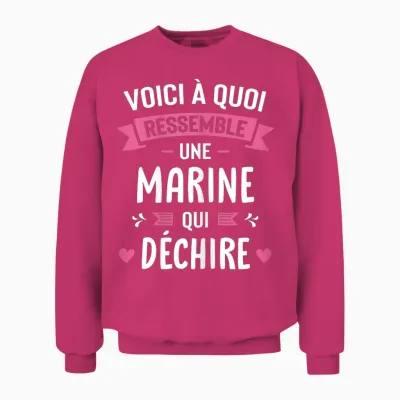 Femme Humour Cadeau Personnalisé Prénom Marine Qui Déchire Unisex Sweatshirt - Heliconia