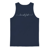 Hair Stylist Cursive Letter for Stylist and Barber Unisex Tank Top - Navy – 1