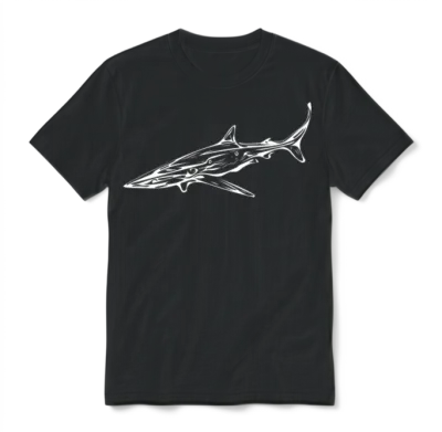 Elegant Vintage Deep Sea Shark Unisex T-Shirt - Black