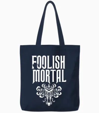Foolish Mortal Tote Bags - Navy