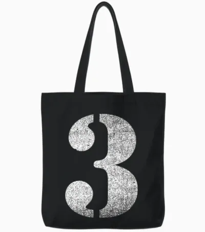 Die Zahl 3 | Ein Design Mit Der Zahl Drei Tote Bags - Black