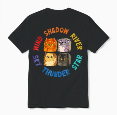 Wind Shadow River Star Thunder Sky Cat Feline,fire Star Cat Unisex T-Shirt - Black