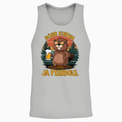 Bober Kurwa Meme Poland Beaver Yes Pierdole Bobr Unisex Tank Top - Ash