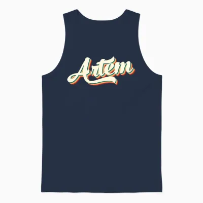 Artem Name Vintage Retro Named Artem Retro Style Unisex Tank Top - Navy